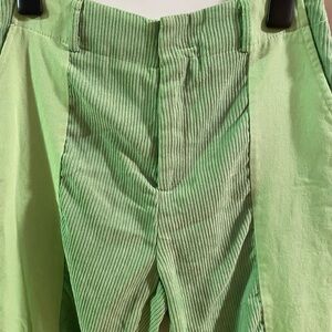 Green Two-Tone Corduroy Pants Women’s/Unisex